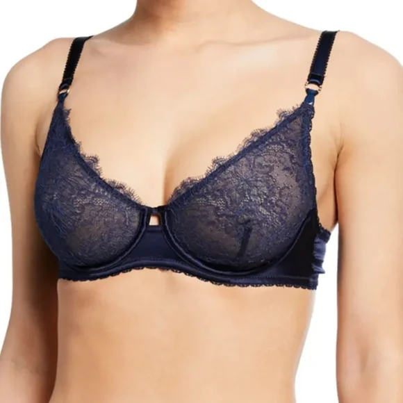 Stella McCartney Gigi Giggling Underwire Bra Navy 32B NWT - Picture 1 of 14